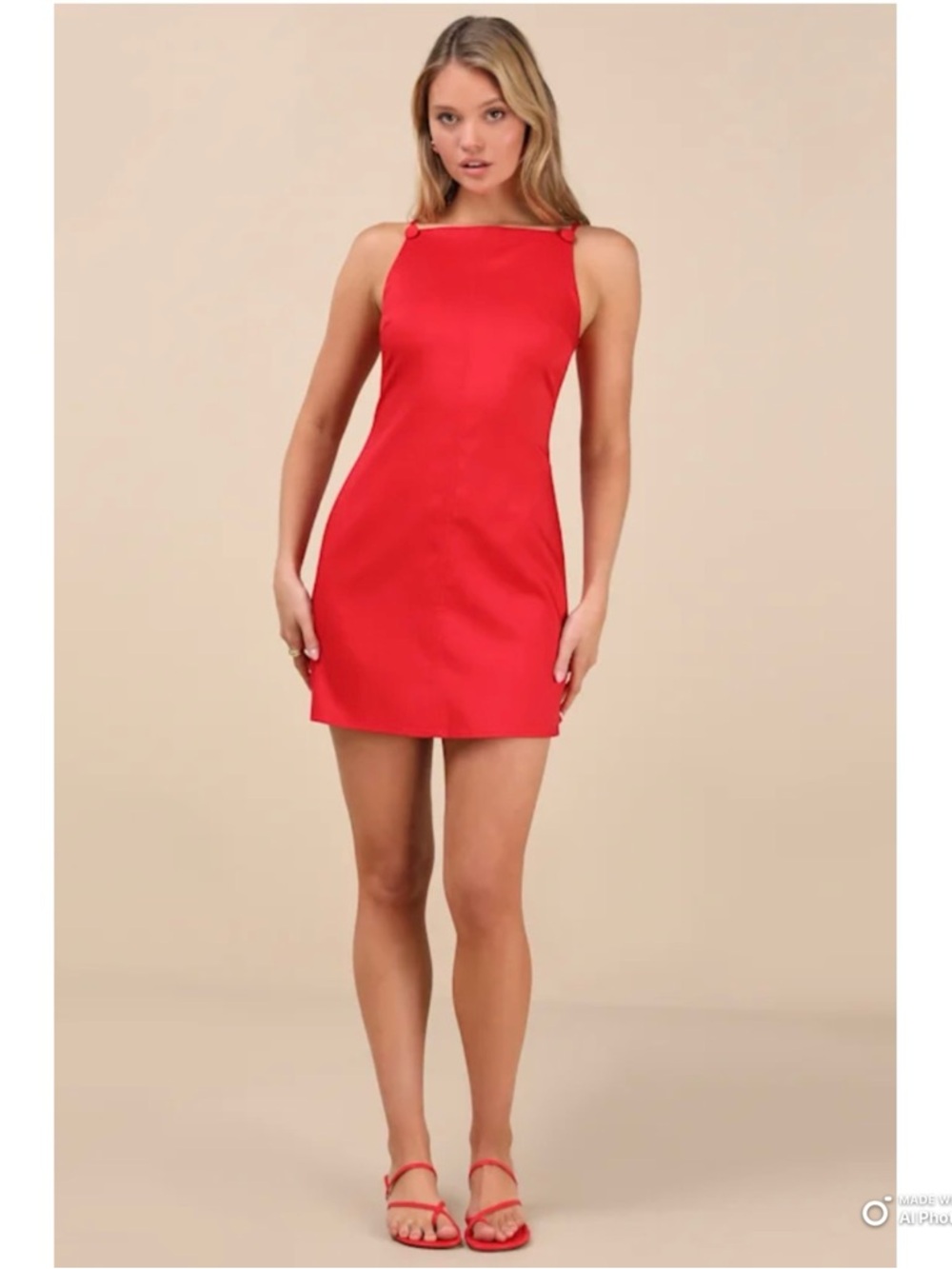 Lulus Medium Chic Ease Red Sleeveless Mini Dress NWT Summer Wedding Party Dress